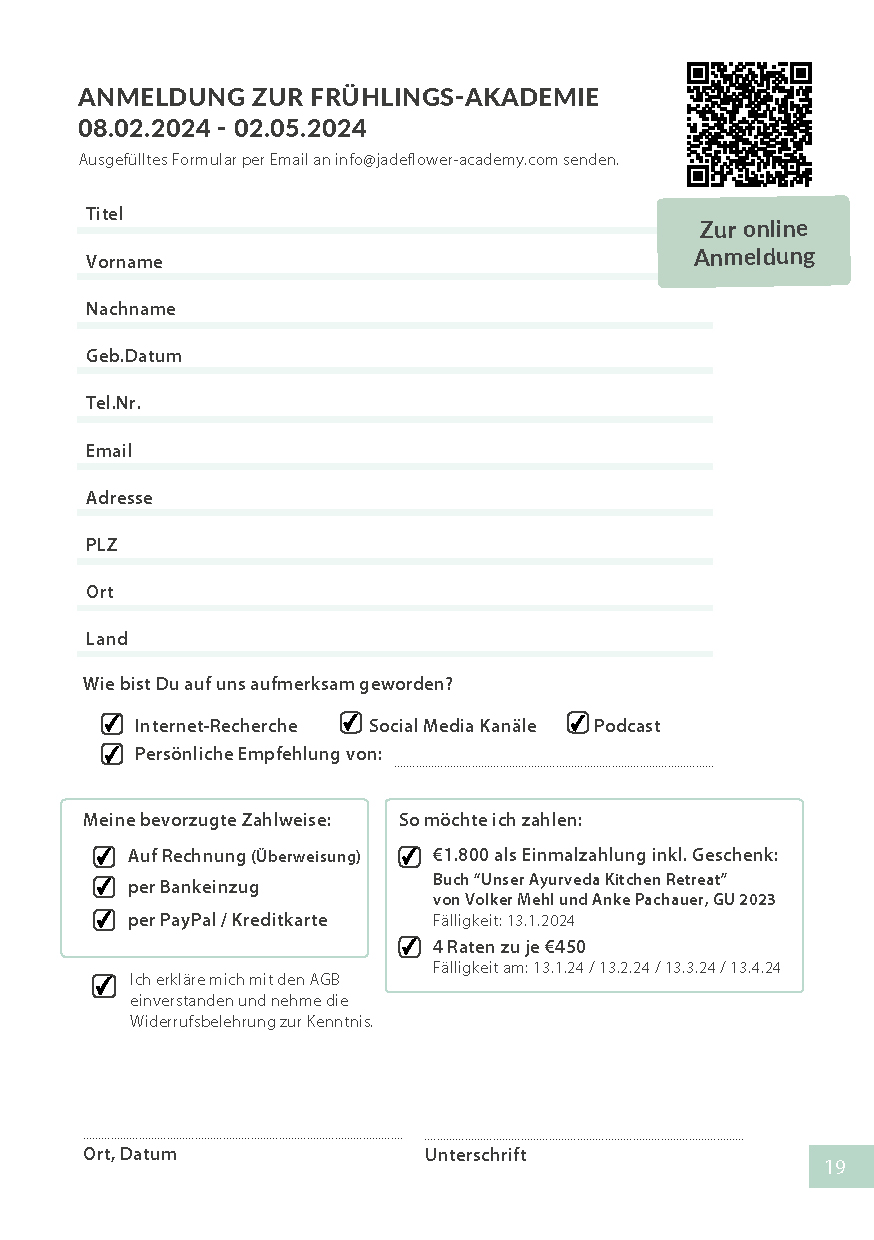 Anmeldeformular Infomaterial Frühlings-Akademie 2024